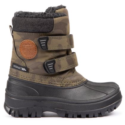 Trespass Toddlers' Unisex Snow Boots Alex in GREEN, Outside view of footwear