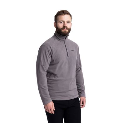 Trespass Men's 1/2 Zip Microfleece Blackford - STG, Front view on mannequin