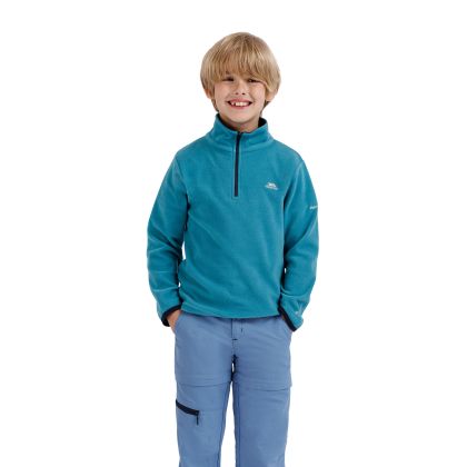 Kids Microfleece Etto in Light Teal, Front view on mannequin
