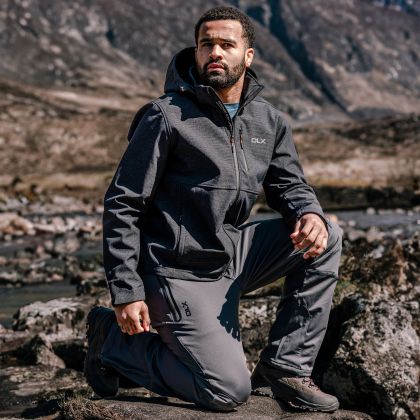 Mens DLX Softshell Jacket Justin, Front view on mannequin