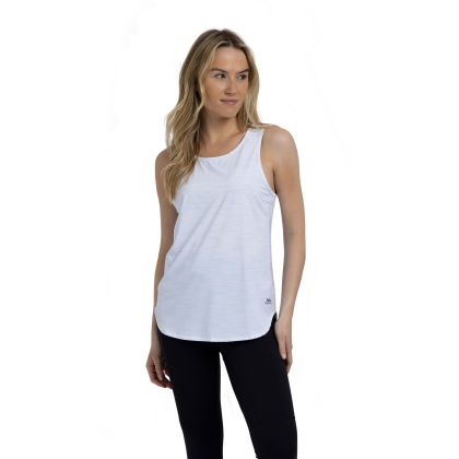 Womens Active Vest Top Kannal In White, Front view on mannequin