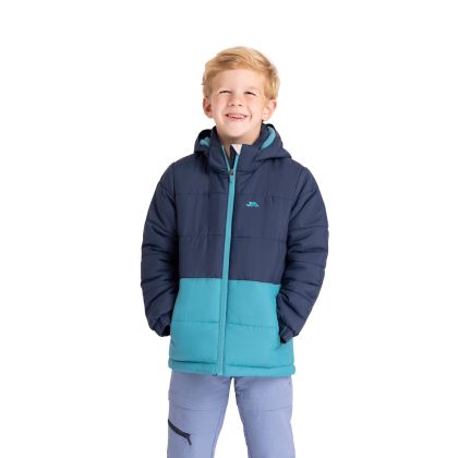 Boys Casual Jacket Olense in Navy, Front view on model