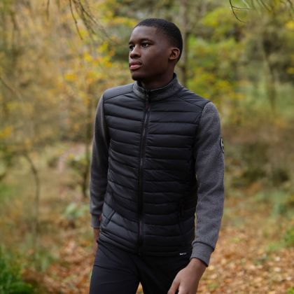 Trespass Men's DLX Casual Jacket Warner in BLACK, Front view on mannequin